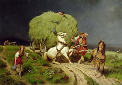 O vagão de feno, 1874 de Johann Jakob Eduard Handwerk