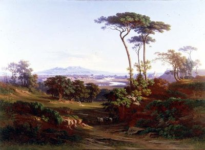 Uma Vista de Roma (óleo sobre tela) de Johann Jakob Frey