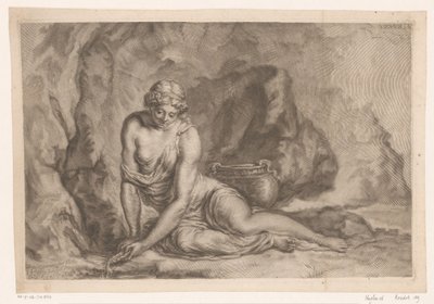 Vênus criando água com uma concha Latona pegando água com uma concha de Johann Jakob Thurneysen (I)