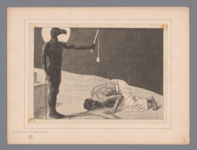 Adoração de Mamon Der Mammon und sein Sklave (título no objeto) Sete representações místicas (título da série) de Johann Jakob Weber