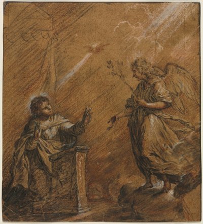 A Anunciação, no último terço de 1600s. de Johann Jakob von Sandrart