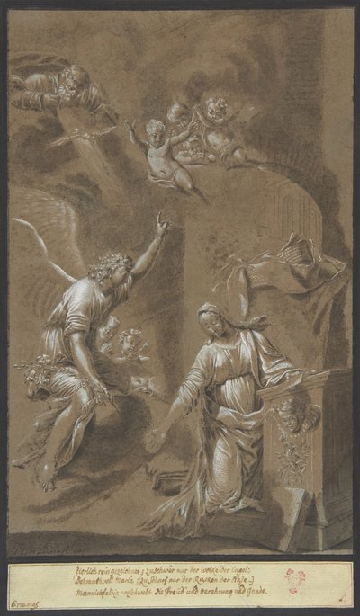 A Anunciação, final do século XVII. de Johann Jakob von Sandrart