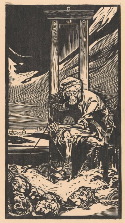 A morte por uma guilhotina (impressão) de Johann Joseph Aarts