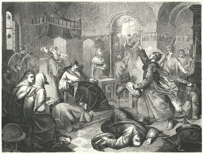 Um feiticeiro finlandês que prediz a morte iminente de Ivan, o Terrível (gravura) de Johann Karl Baehr