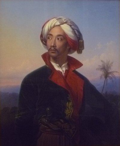 Retrato do Príncipe Raden Saleh Syarif Bustaman (1811-1880) de Johann Karl Bähr