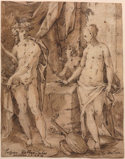 Apolo com Erato e Cupido de Johann Kellerthaler