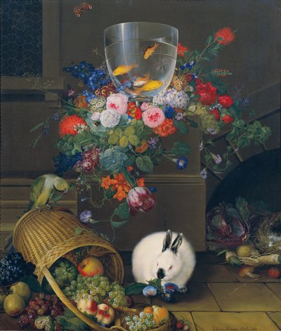 Natureza Morta com Tigela de Peixe-dourado de Johann Knapp