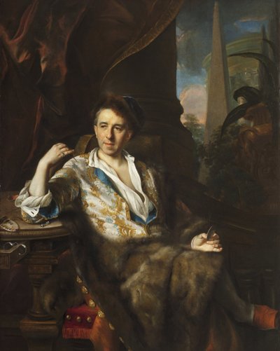 Retrato do Pintor Charles Bruni - Jan (Johann) Kupecky (Kupetzky) (1667-1740). Óleo sobre tela de Johann Kupetzky