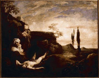 Abel chora pelos seus pais (óleo sobre tela, cerca de 1630) de Johann Liss
