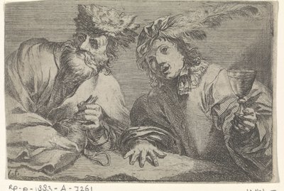 Velho e jovem em uma mesa de Johann Liss