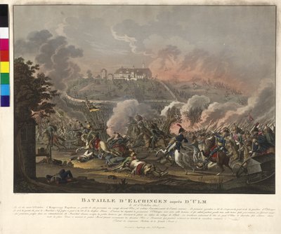 Batalha de Elchingen em 14 de outubro de 1805 (gravura e água-tinta) de Johann Lorenz Rugendas