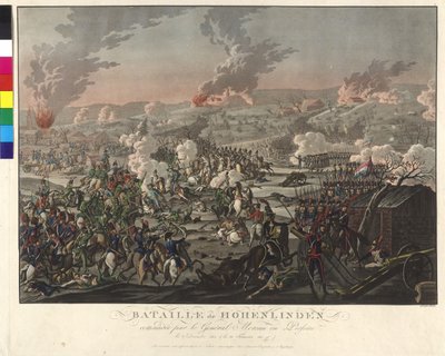 Batalha de Hohenlinden (Linden) em 3 de dezembro de 1800 (gravura e água-tinta) de Johann Lorenz Rugendas