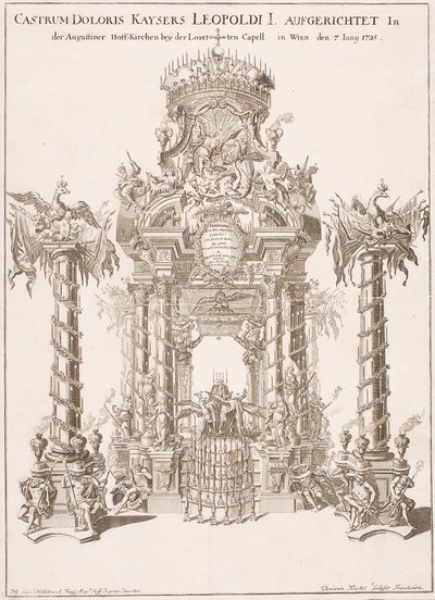 Andaime Funerário para o Imperador Leopoldo I na Igreja Agostiniana de Viena, 1705 de Johann Lucas von Hildebrandt