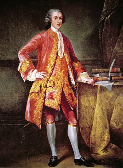 Retrato de Frederick Calvert (cor litho) de Johann Ludwig (after) Tietz