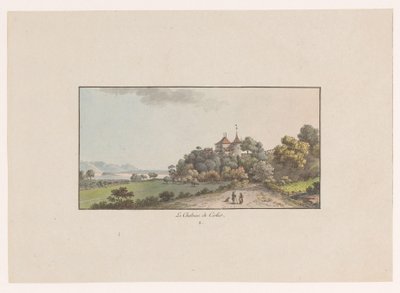 Gezicht op het Chateau de Cerlier te Erlach
Le Chateau de Cerlier (título sobre o objecto)
Gezichten op Zwitserland (título da série)
Colecção de alguns pontos de vista retirados da natureza na Suíça (título da série) de Johann Ludwig Aberli
