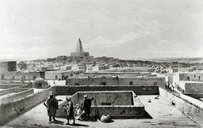 Timbuktu do Terraço da Casa dos Viajantes, de &39;Viagens e Descobertas na África do Norte e Central&39; publicado em 1857-58 de Johann Martin Bernatz
