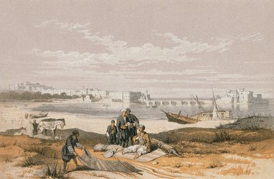 Vista de Sidon (Said). Gravura por Stelzner - Steinkopk JF Editore de Johann Martin Bernatz