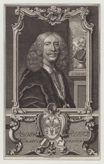 Peder Reedtz, político dinamarquês e embaixador (gravura) de Johann Martin Bernigeroth