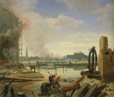Hamburgo após o incêndio de 1842, 1842 de Johann Martin Gensler