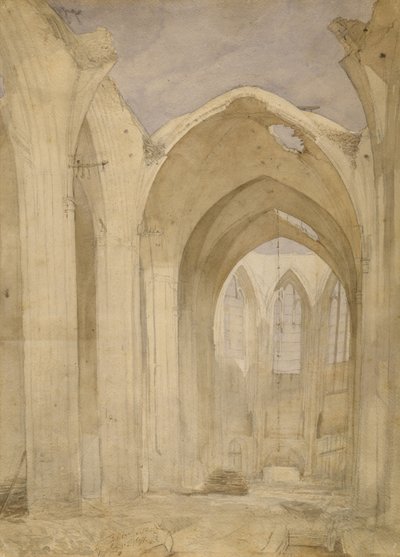 Ruínas de São Nicolau, 1842 (wc no papel) de Johann Martin Gensler