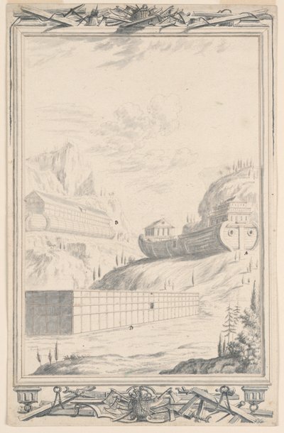 Estudo para a Arca de Noé, Placa 40, Physica Sacra de Johann Melchior Füssli