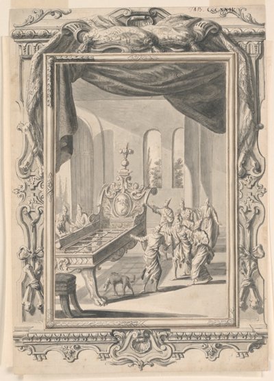 Estudo para a cama de ferro do rei Og, placa 324, Physica Sacra de Johann Melchior Füssli