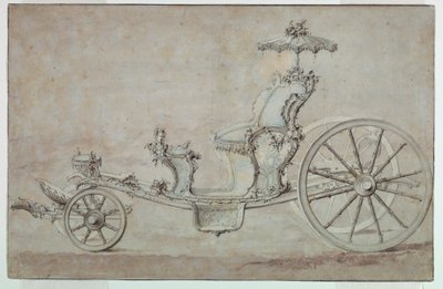Desenho, Projeto de um Cabriolet, antes de 1750 de Johann Michael Hoppenhaupt II