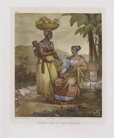 Mulheres negras do Rio de Janeiro. Da Viagem Pitoresca ao Brasil, 1835. de Johann Moritz Rugendas