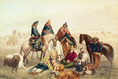 Trajes de rústicos chilenos, ilustração de &39;Historia de Chile&39;, de Claudio Gay, gravada por Laemlein, 1854 de Johann Moritz Rugendas