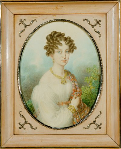 Marie-Louise Habsburg-Lothringen, viúva de Napoleão I, duquesa de Parma ... (aguarela sobre cartão) de Johann Nepomuk Ender