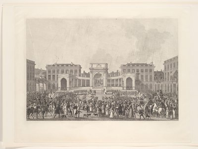 Inauguração do Rei Guilherme I em Bruxelas, 1815 de Johann Nepomuk Gibèle