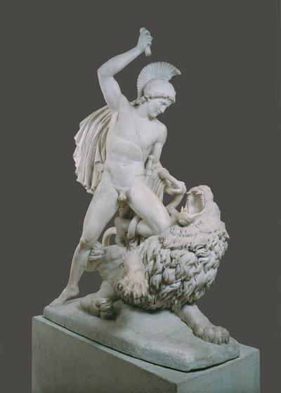 Bellerophon em batalha com os Chimeira de Johann Nepomuk Schaller