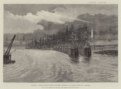 Deserta, Hamburgo-American Liners no Elba de Johann Nepomuk Schonberg