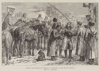 Interrompendo o transporte de cavalos em Novoselitza, na fronteira russa de Johann Nepomuk Schonberg