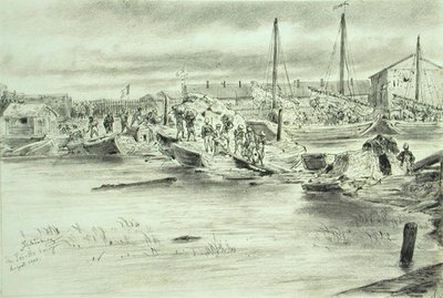 Ponte Pei-Ho, Agosto de 1900 (aguarela sobre papel) de Johann Nepomuk Schonberg
