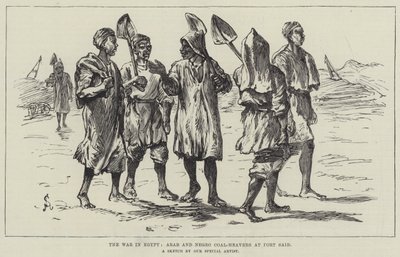 A guerra no Egipto, Árabe e os carvoeiros de volta no Porto Said de Johann Nepomuk Schonberg