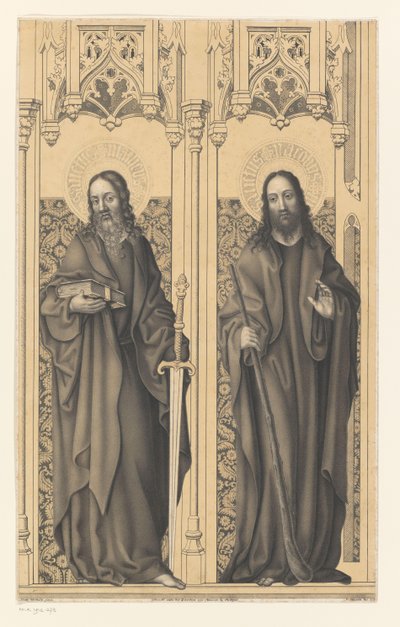 São Mateus e Tiago Obras da coleção dos irmãos Boisserée (título da série) Galerie des Frères Boisserée (título da série) de Johann Nepomuk Strixner