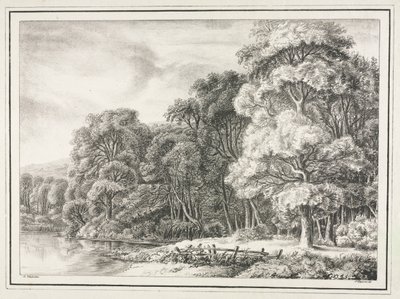 Woodland Scenery com Lake, 1811-1816. de Johann Nepomuk Strixner