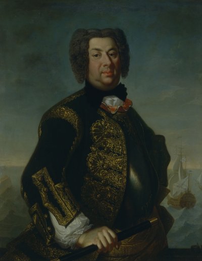 Retrato do contra-almirante Vasily Afanasievich Dmitriev-Mamonov, 1735 de Johann Paul Luedden
