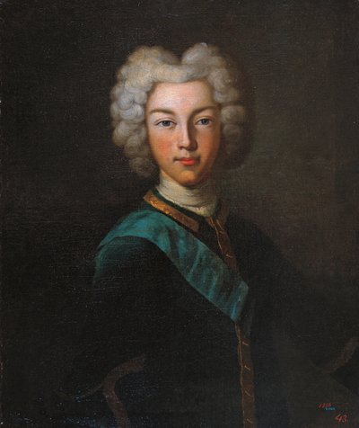 Retrato do czar Pedro II da Rússia 1715-1730, final da década de 1720 de Johann Paul Luedden