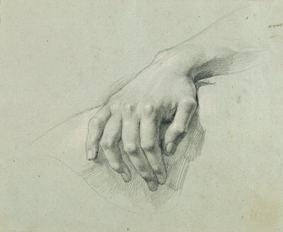 Estudo de mão para "Arindal e Daura" de Johann Peter Krafft