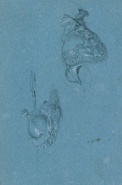 Estudos de capacete de Johann Peter Krafft