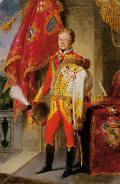 Ignaz Conde Gyulay von Naros-Nemeth e Nadaska em uniforme húngaro de Johann Peter Krafft