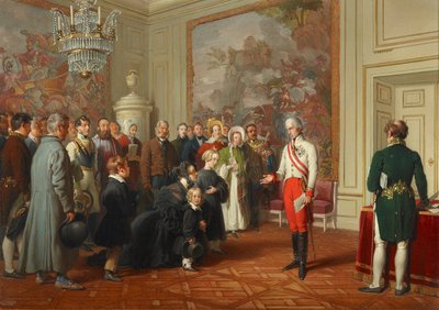 O Imperador Franz I concede uma audiência geral de Johann Peter Krafft