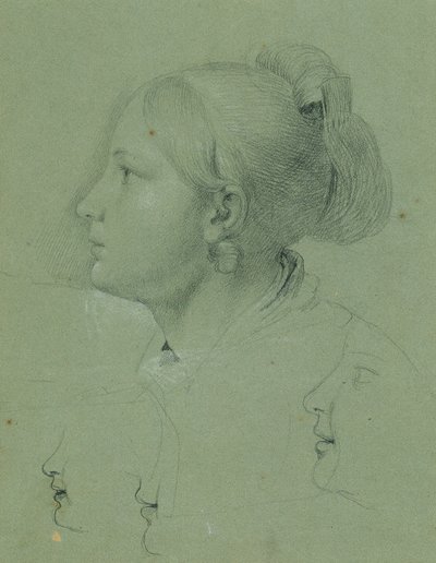 Cabeça de uma menina (Estudo sobre o "Homecoming of the Landwehr Man", 1817) de Johann Peter Krafft