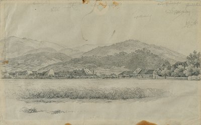 Paisagem para "Kaiser Franz acompanha o caixão de um homem pobre" de Johann Peter Krafft