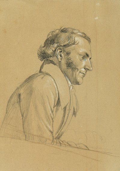 Estudo masculino sobre "Regresso do Imperador Franz de Pressburg" de Johann Peter Krafft