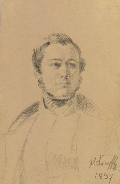 Estudo de retrato de Franz Xaver Eckl de Johann Peter Krafft