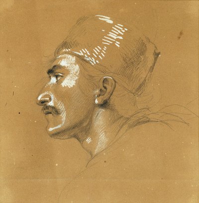 Estudo de retrato sobre o "Fracasso de Nicholas Zriny em frente da Fortaleza de Szigeth". de Johann Peter Krafft