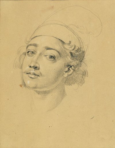 Estudo de retrato sobre o "Falha de Nikolaus Zriny em frente à Fortaleza de Szigeth" de Johann Peter Krafft